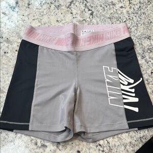 Nike Women's Gray and Black Shorts
